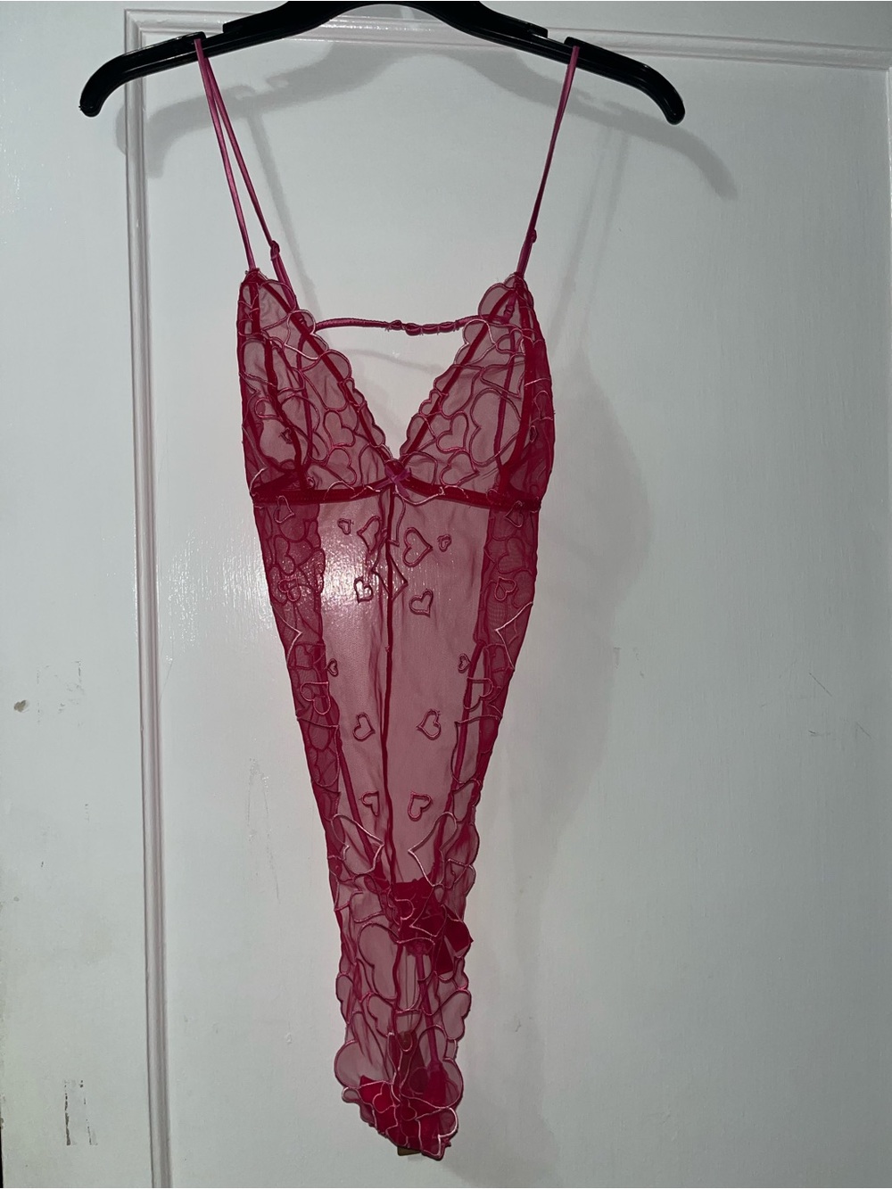NWT SKIMS Embroidered Tulle Teddy in Punch Size Medium